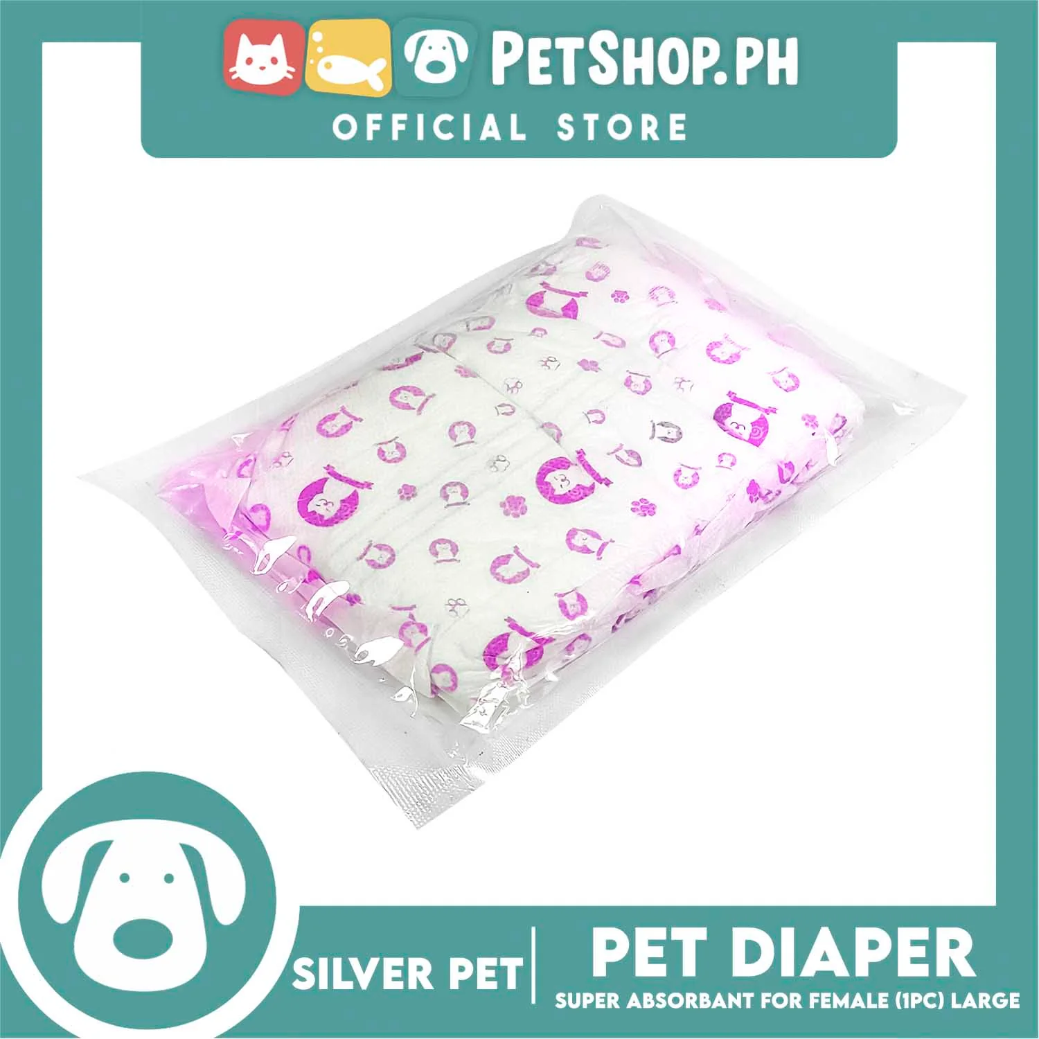 Silver Pet Super Absorbent Disposable Female Dog Wrap/ Diaper Large - Image 3