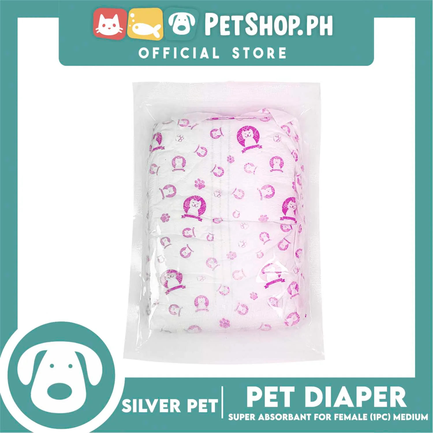 Silver Pet Super Absorbent Disposable Female Dog Wrap/ Diaper Medium - Image 2