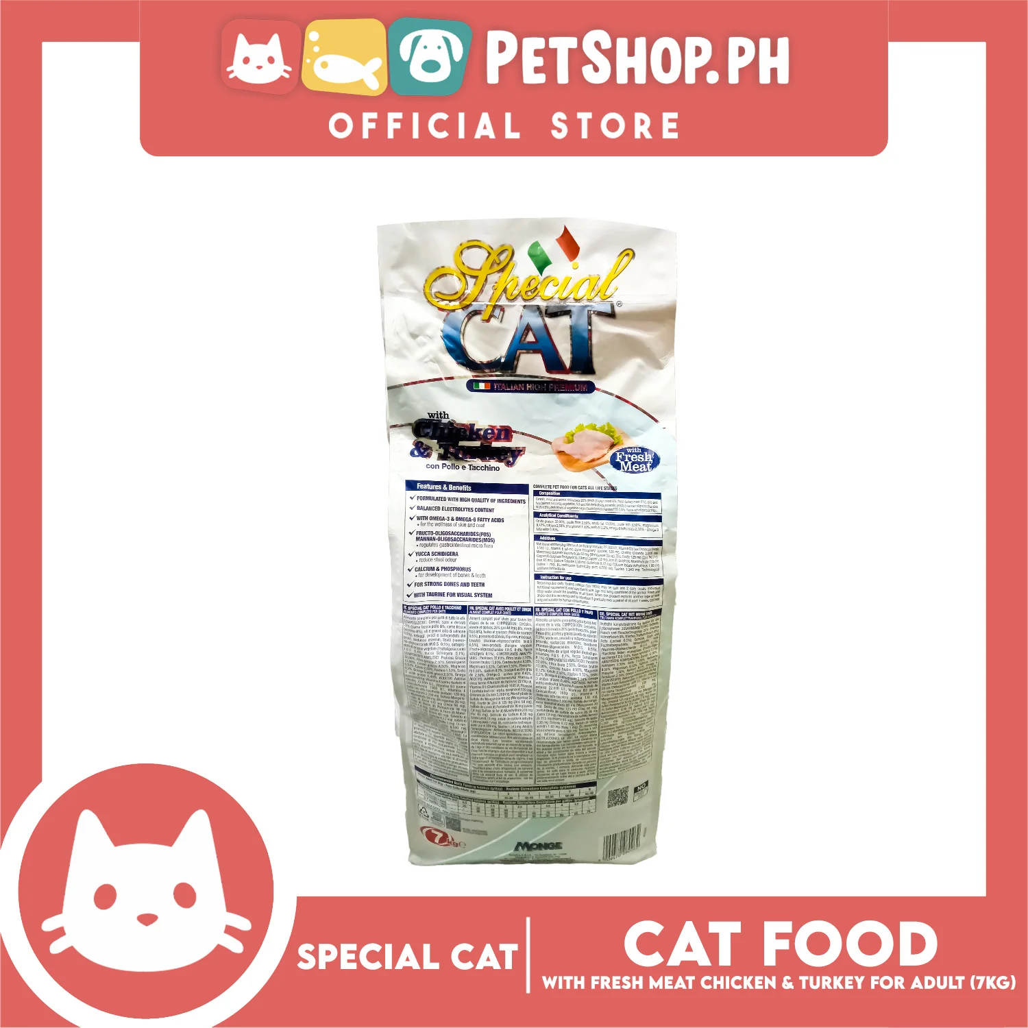 Special Cat All Life Stages Chicken and Turkey Dry Cat Food 7kg - Image 3