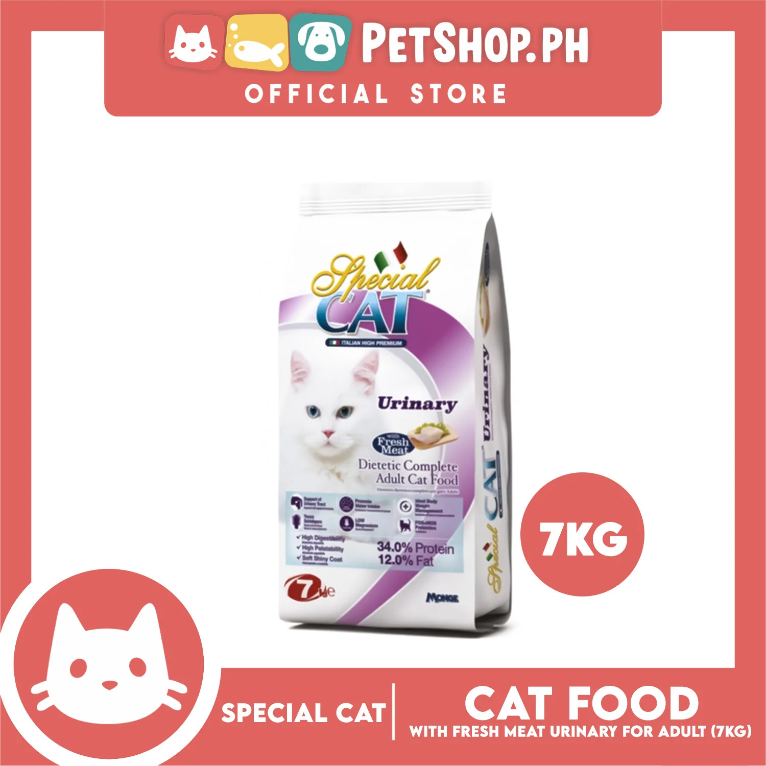 Special Cat Urinary Dietetic Complete Adult Dry Cat Food 7kg