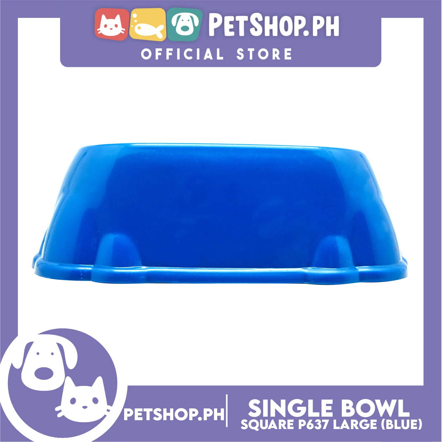 P637 Square Single Bowl Large Blue - Image 2