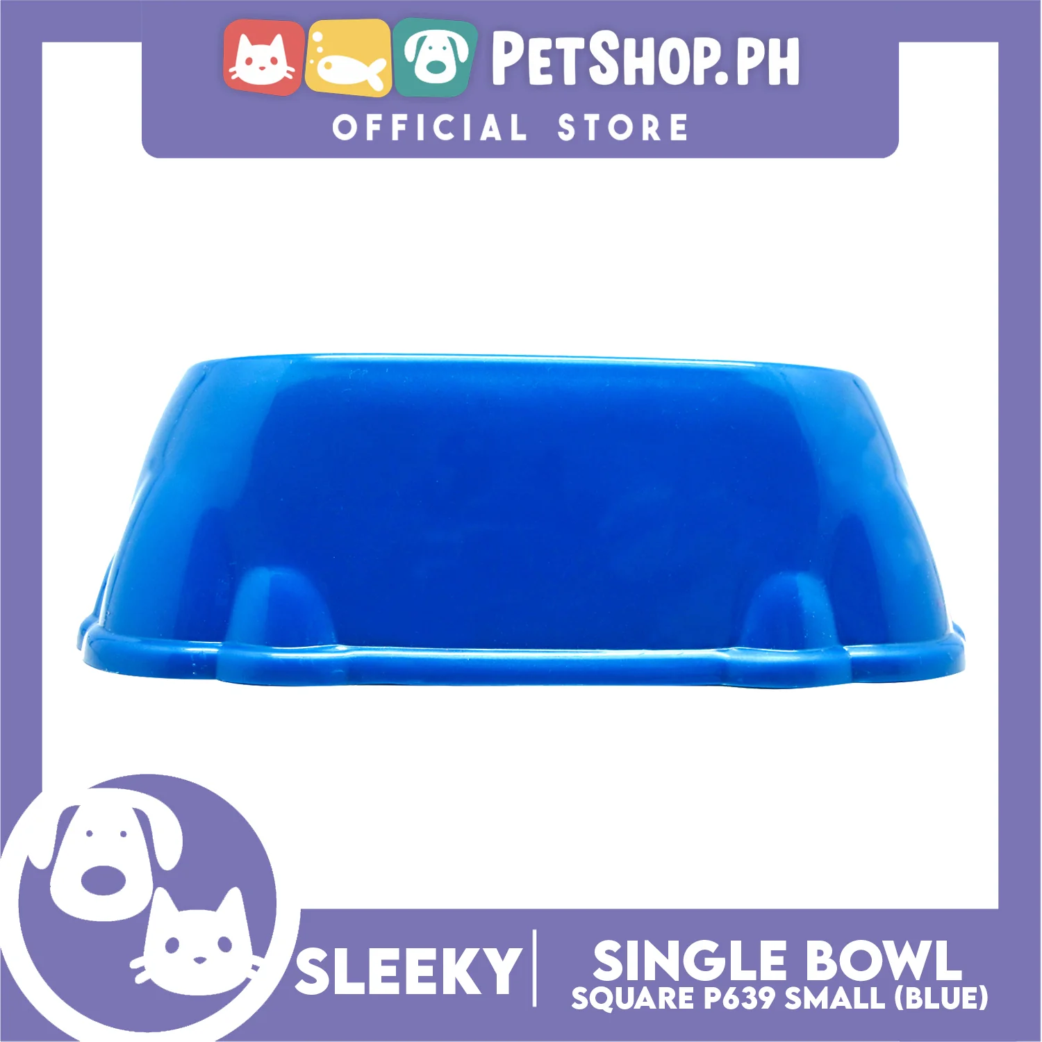 P639 Square Single Bowl Small Blue - Image 3