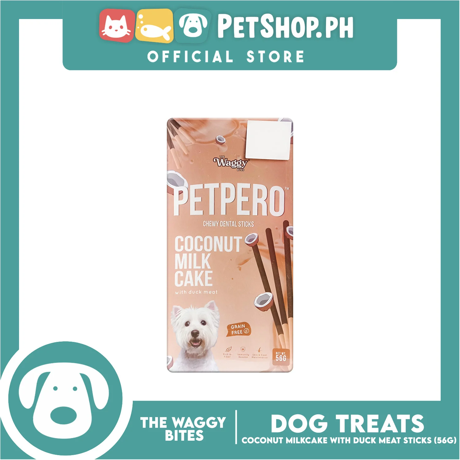 The Waggy Bites - Petpero Chewy Dental Sticks For Dogs (Coconut and Duck) 56g - Image 4