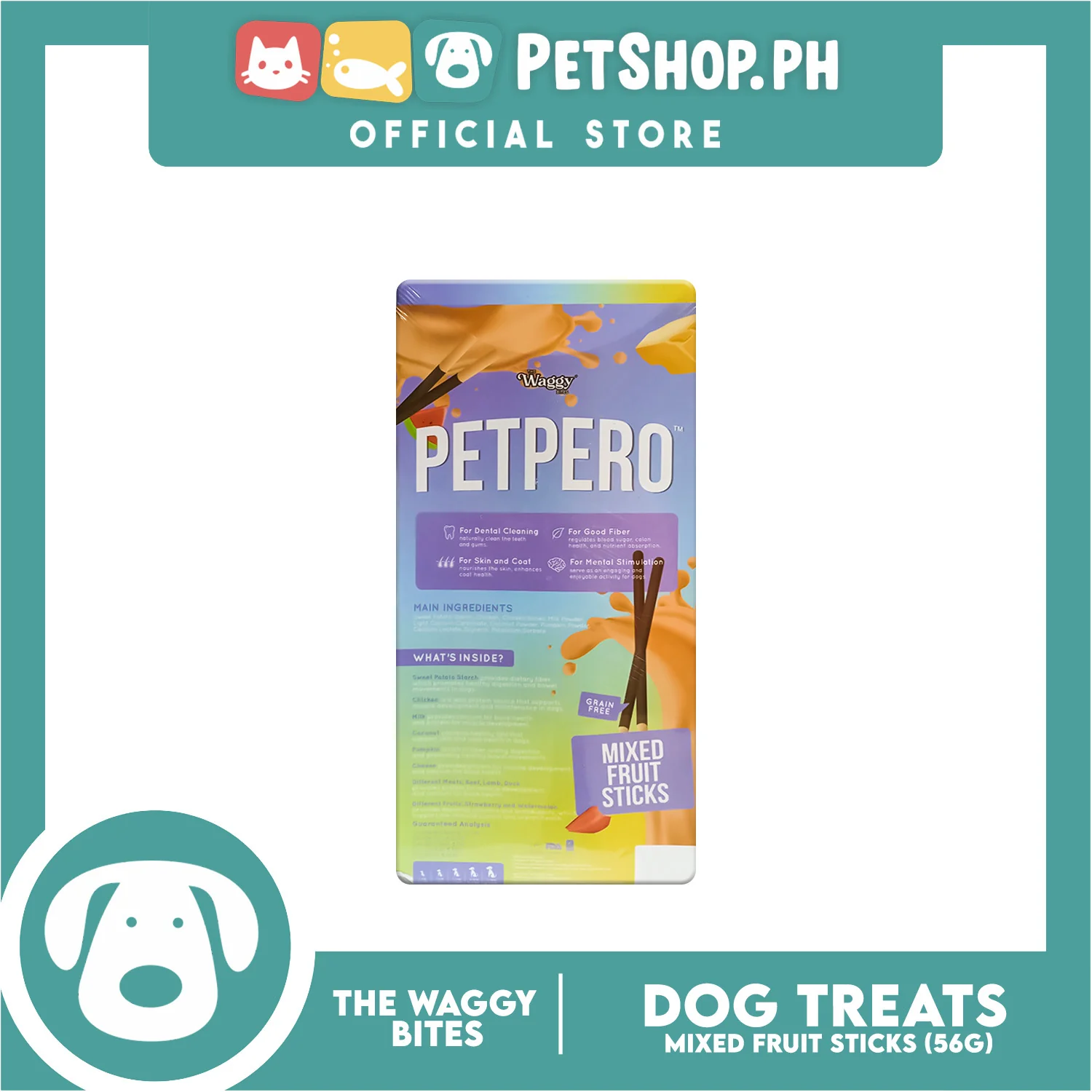 The Waggy Bites - Petpero Chewy Dental Sticks For Dogs (Mixed) 56g - Image 2