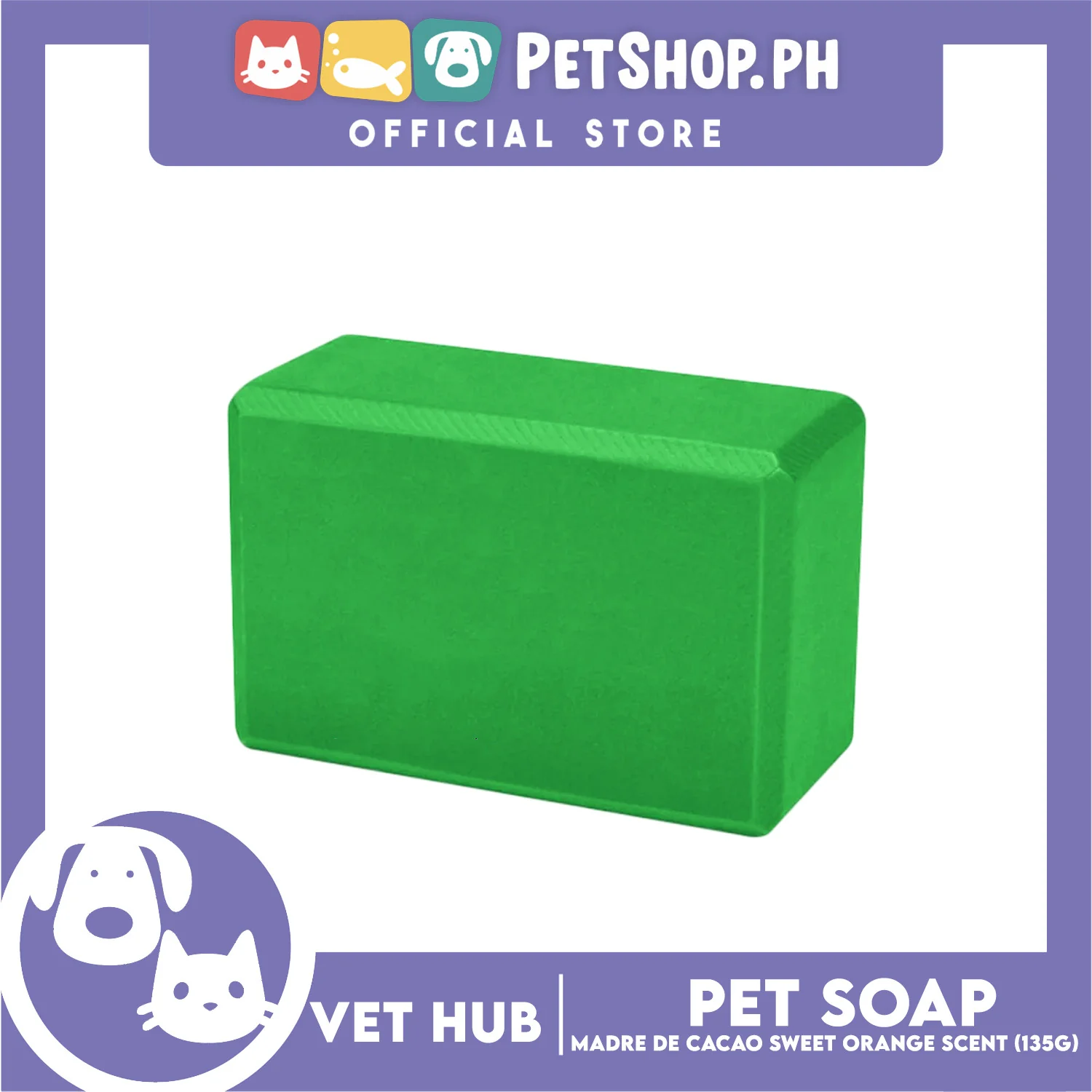 Vethub Madre De Cacao All Natural Soap for Cats and Dogs, 135g (Sweet Orange Scent) - Image 3