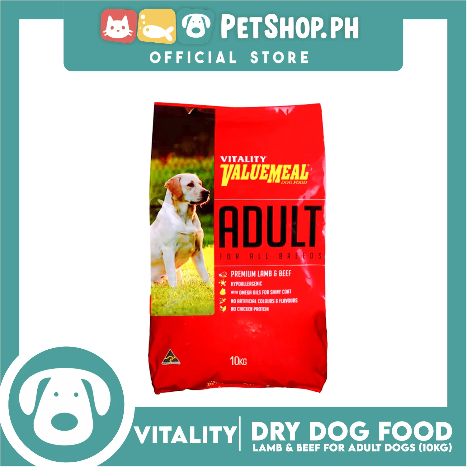 Vitality Valuemeal Premium Lamb and Beef 10kg for Adult Dog Food All Breeds - Image 3