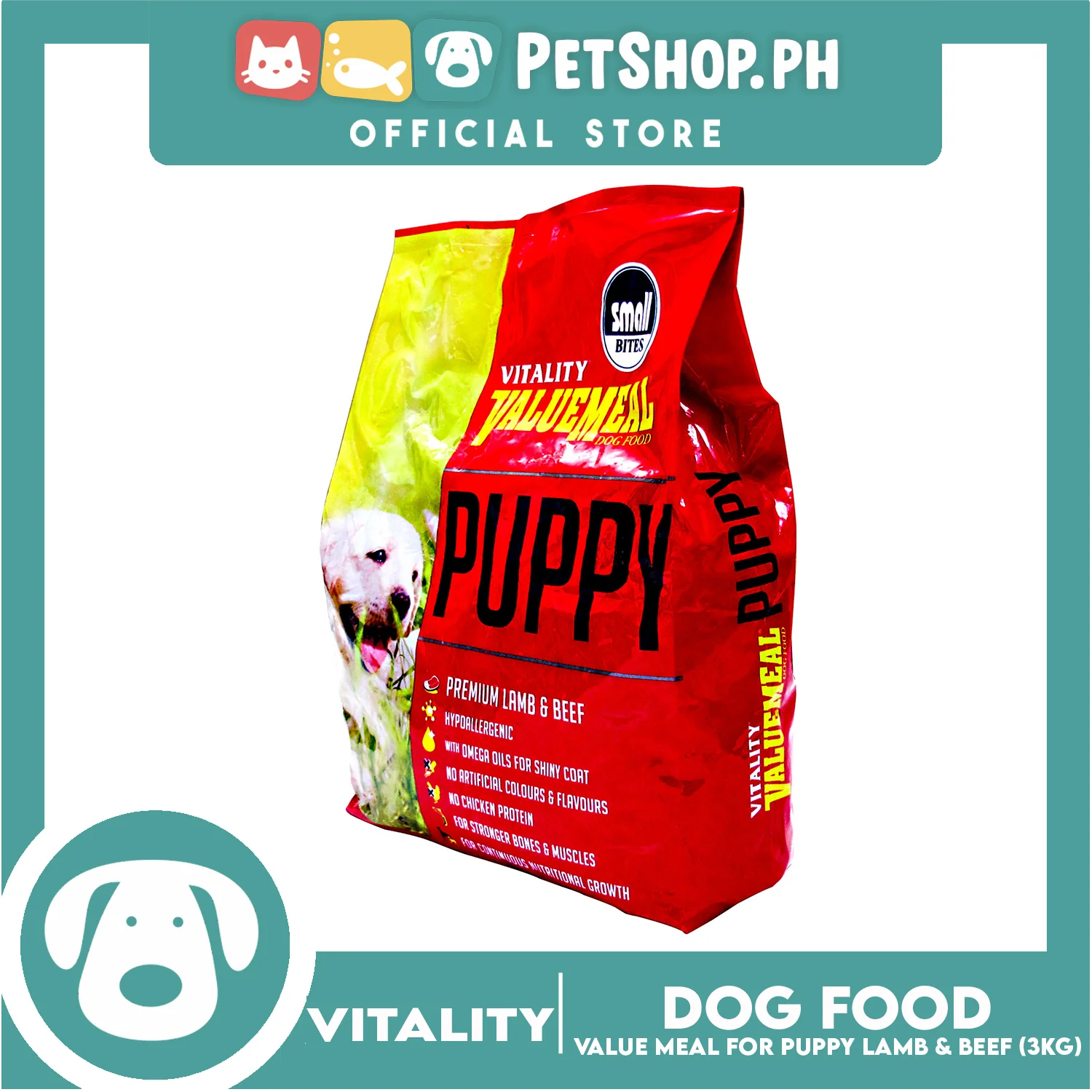 Vitality Valuemeal Puppy Small Bite, Premium Lamb And Beef Flavor, Puppy Food, Dry Dog Food - Image 3