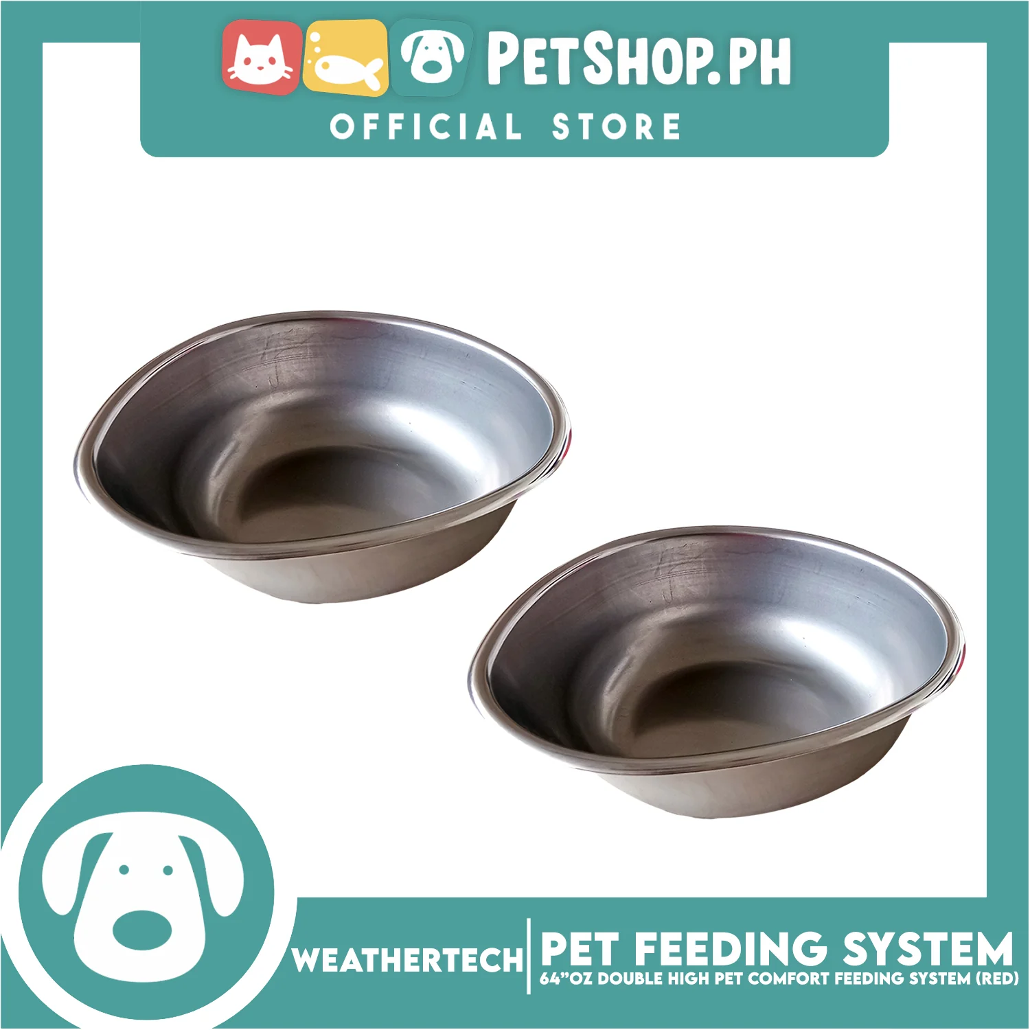 Weather Tech, Double High Pet Comfort Feeding System 64oz (Red) DHC6410RD Elevated Dog Bowls or Cat Bowls to Enhance Mealtime - Image 8