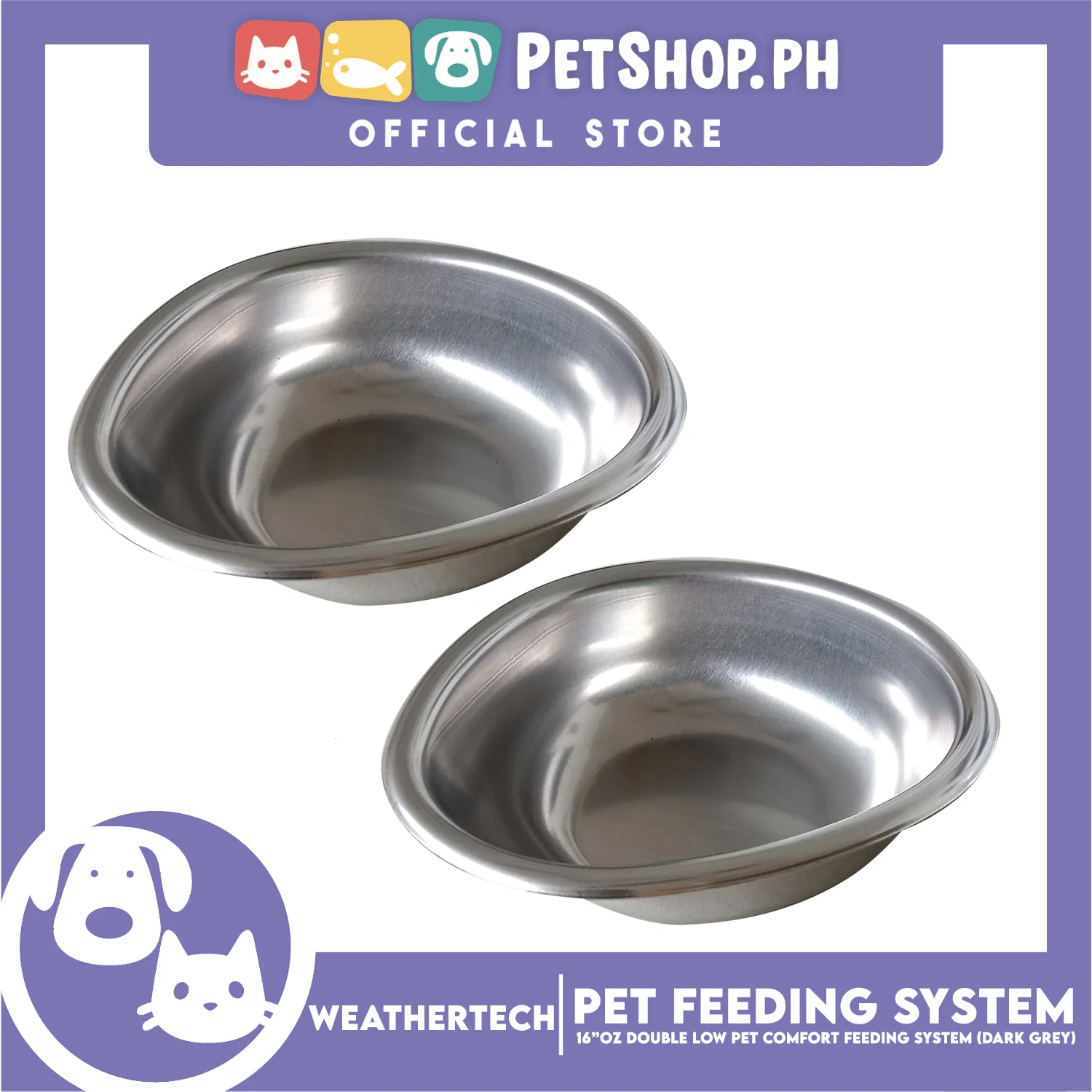 Weather Tech, Double Low Pet Comfort Feeding System 16oz (Dark Grey) DLI602DG Compact and Portable Dog and Cat Food and Water Station - Image 5