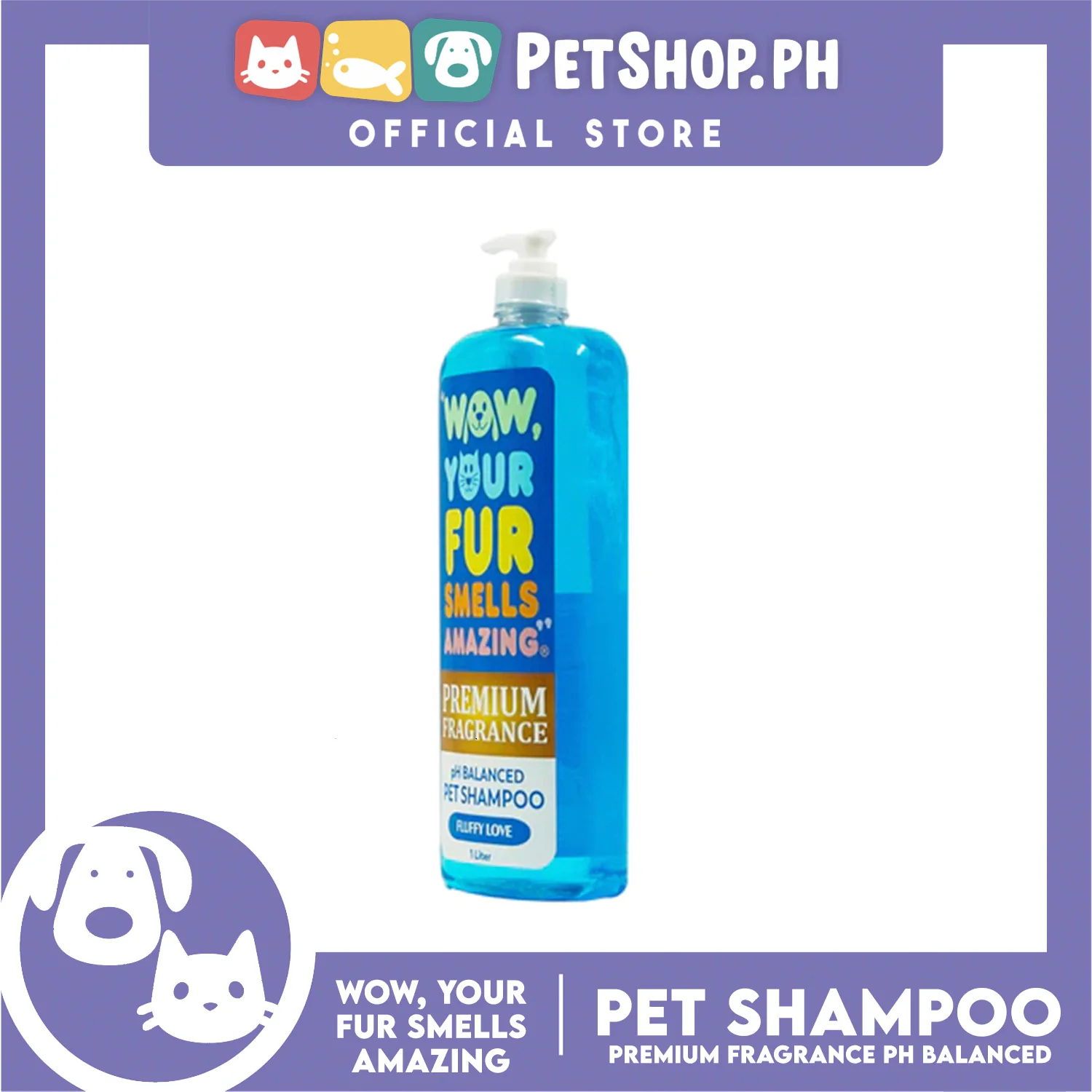 Wow, Your Fur Smells Amazing, Premium Fragrance pH Balanced Pet Shampoo 1L (Fluffy Love) - Image 3