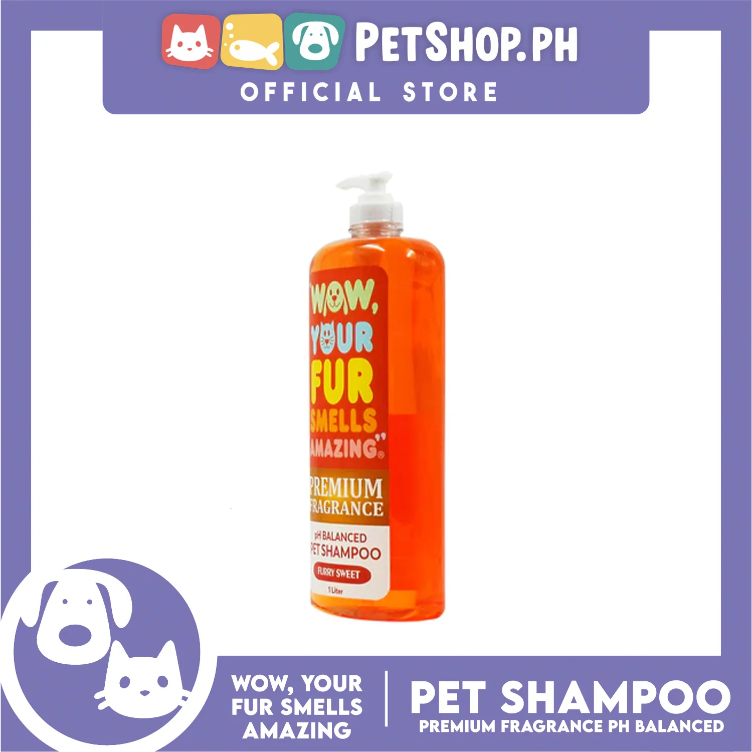Wow, Your Fur Smells Amazing, Premium Fragrance pH Balanced Pet Shampoo 1L (Furry Sweet) - Image 2