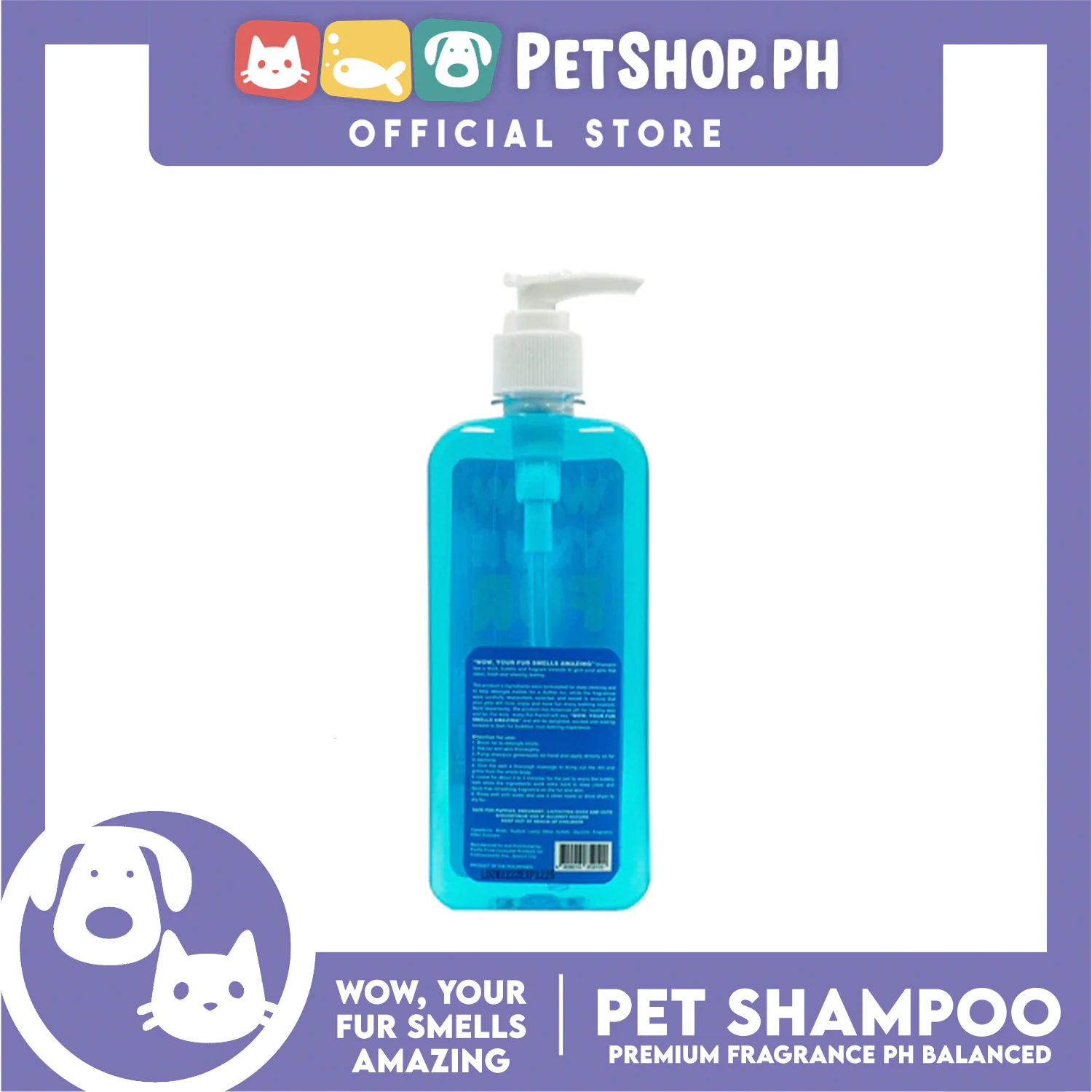 Wow, Your Fur Smells Amazing, Premium Fragrance pH Balanced Pet Shampoo 250ml (Fluffy Love) - Image 3