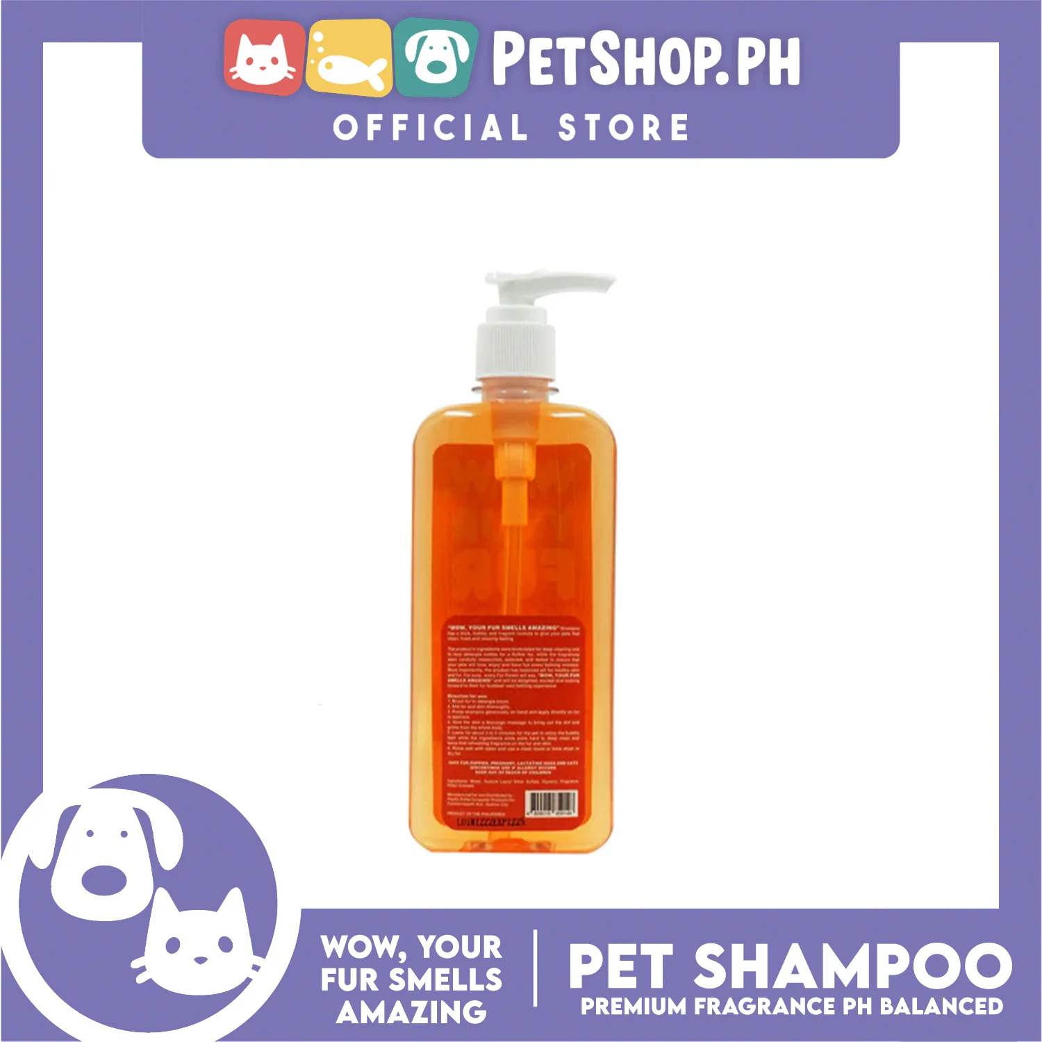 Wow, Your Fur Smells Amazing, Premium Fragrance pH Balanced Pet Shampoo 250ml (Furry Sweet) - Image 3