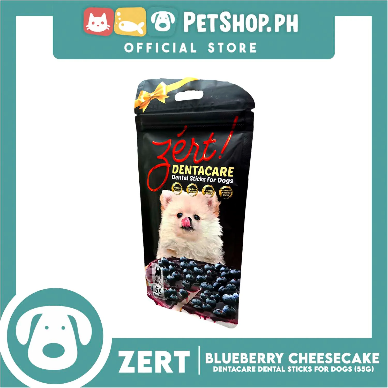 Zert Dog Dentacare Dental Stick for Dogs 55g (Blueberry Cheesecake) - Image 2